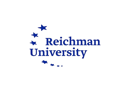 Reichman University logo with blue stars and text.