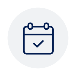 Calendar icon with a checkmark