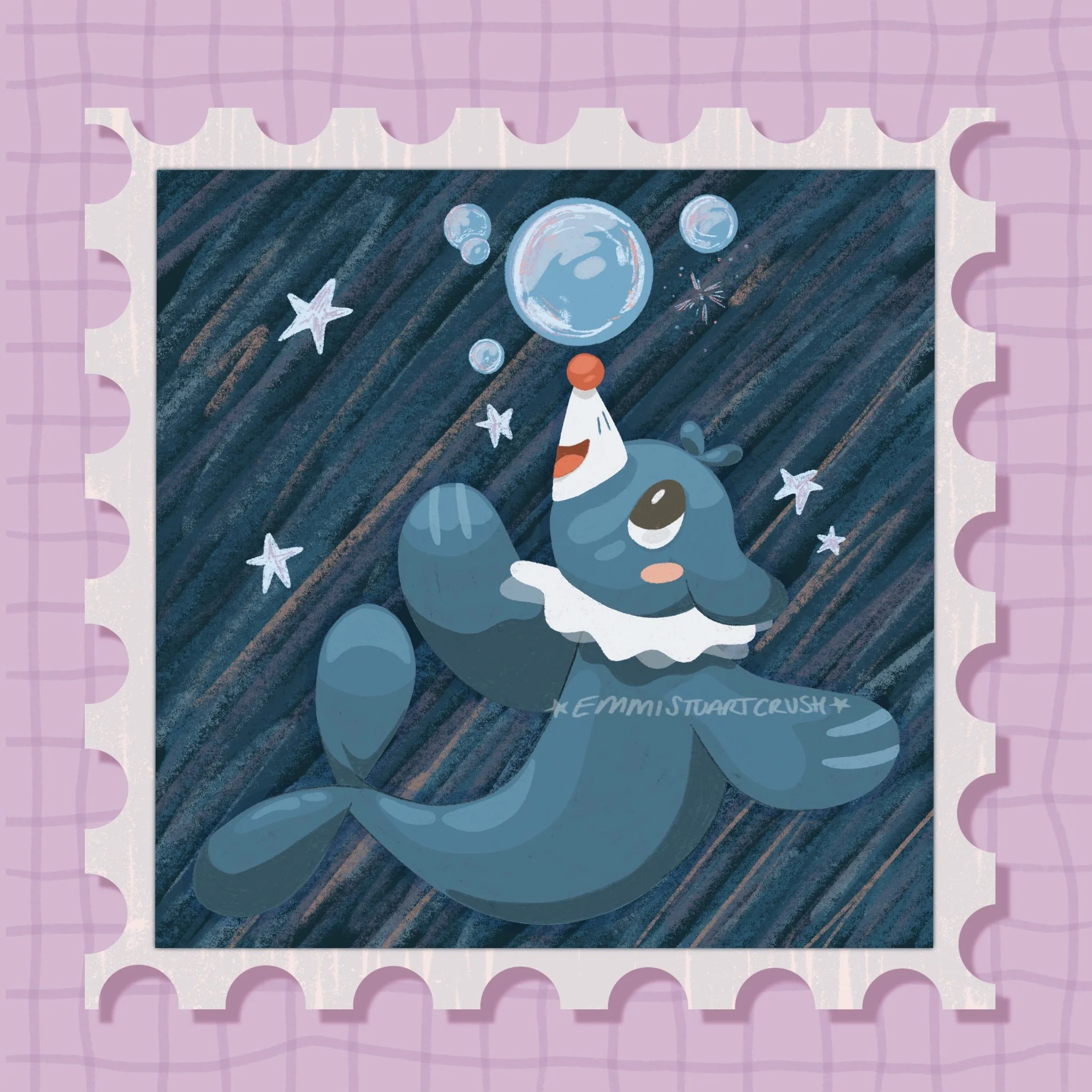 Popplio Stamp 2040px x 2040px Digital