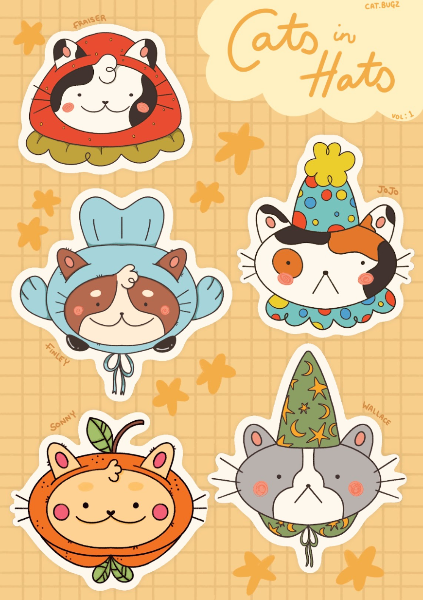 Cats in Hats: Vol 1
4 x 6"
Digital
