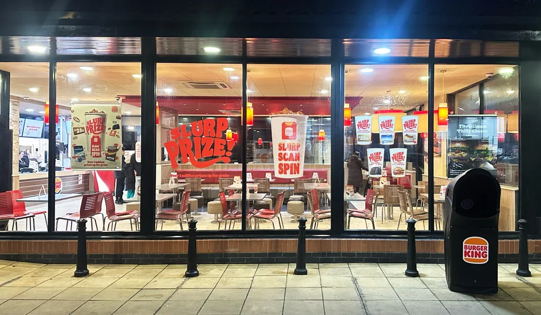 Burger King Slurp Prize window display