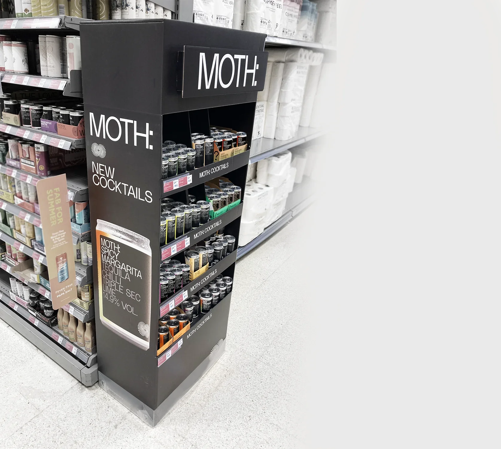 MOTH cocktails POS display