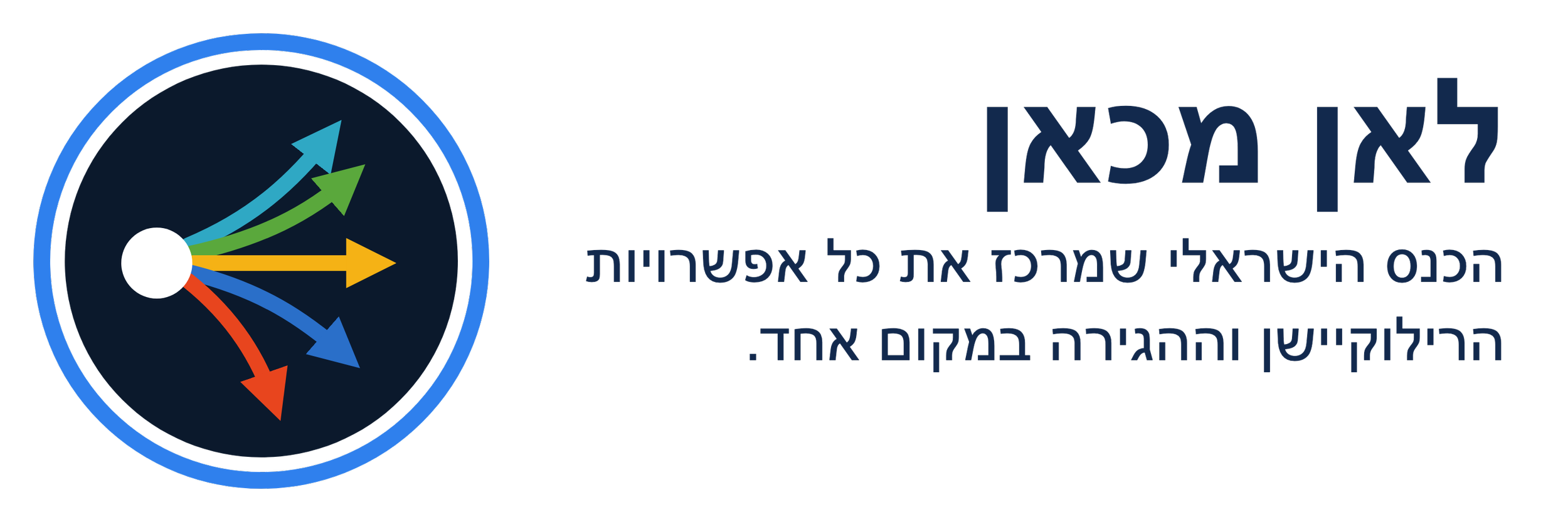 Diagram with arrows in different directions and Hebrew text indicating a strategic plan or process.