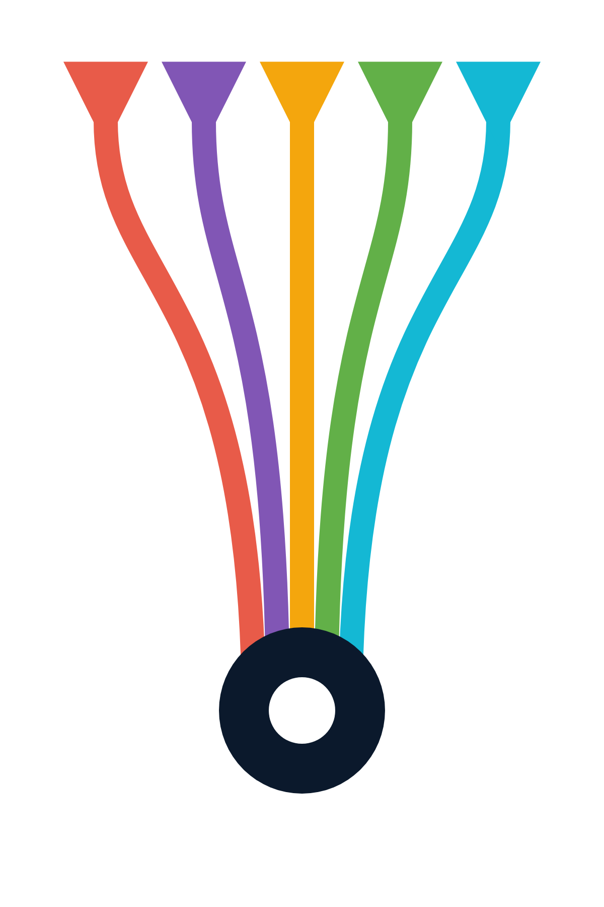 A graphic illustration of a black speaker cone with colorful sound waves emanating from it in red, purple, yellow, green, and blue.