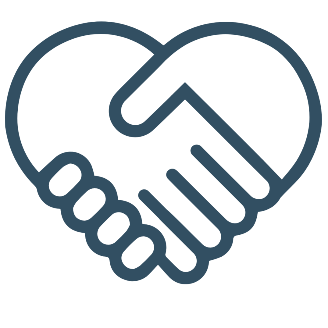 Two hands coming together to form a heart shape.