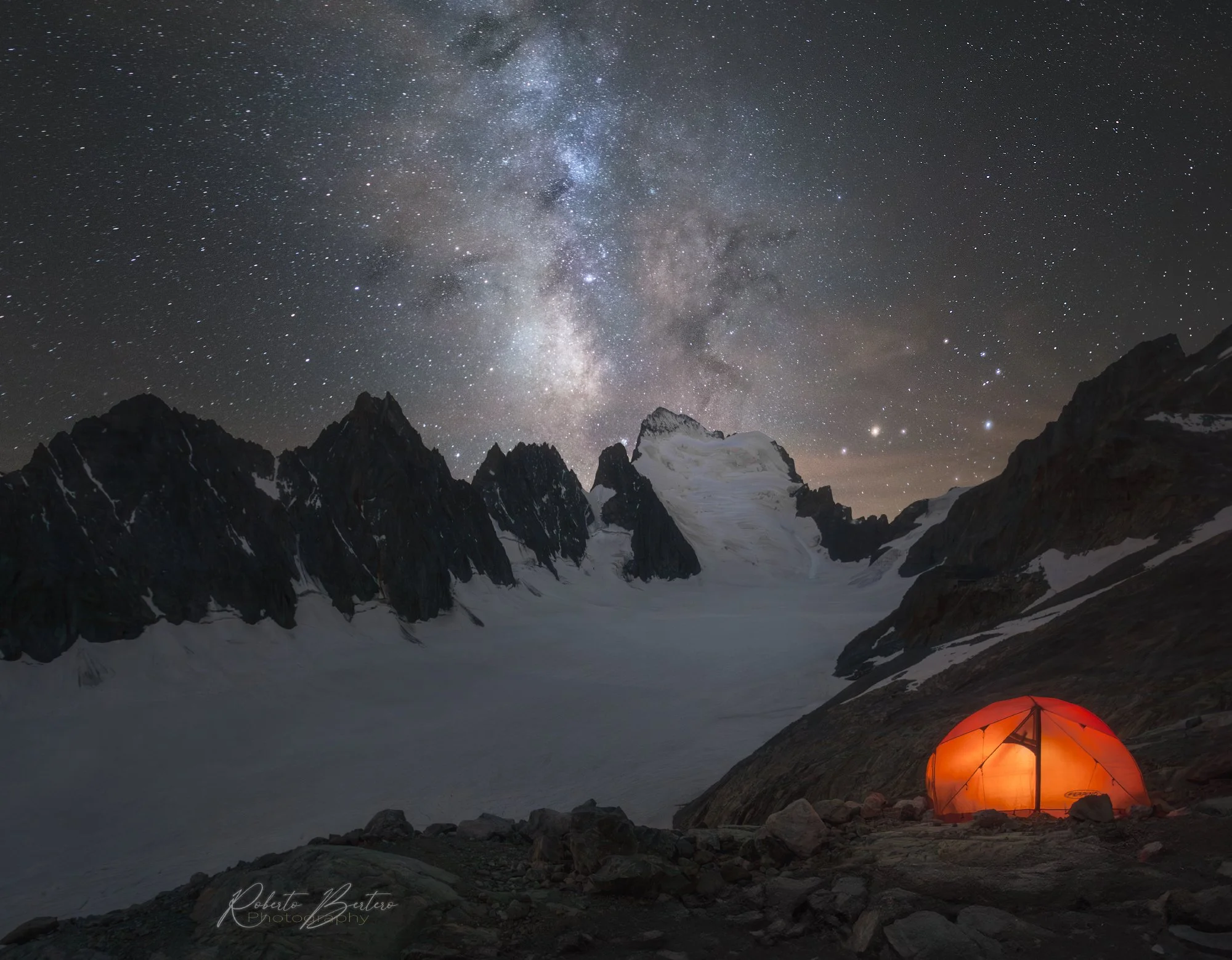 Milky Way + Barre des Écrins + Tent