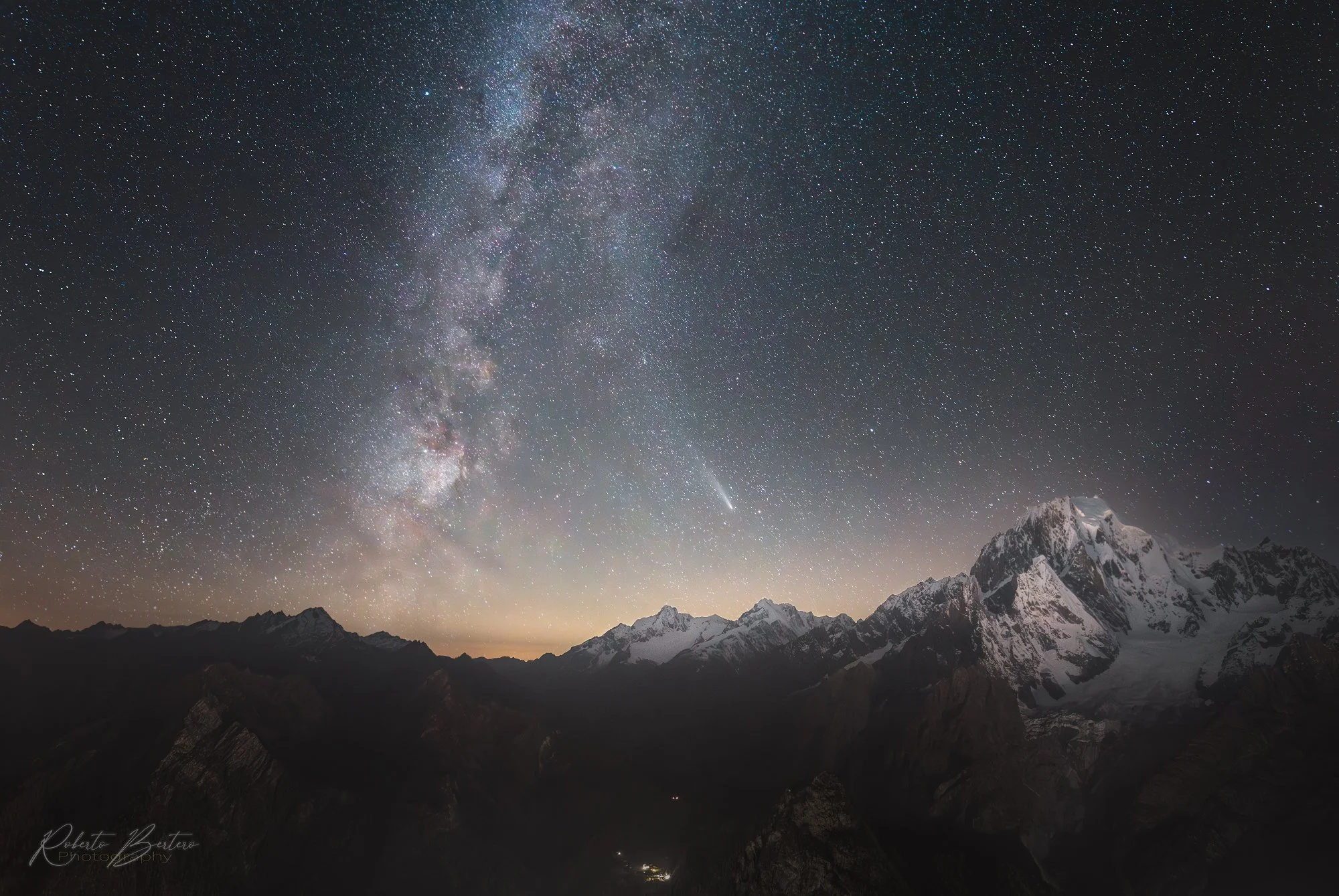 Milky Way + Comet + Mont Blanc