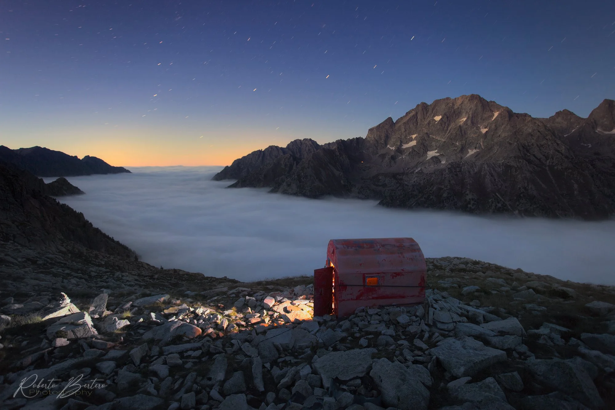 Blue Hour Above a Carpet of Clouds