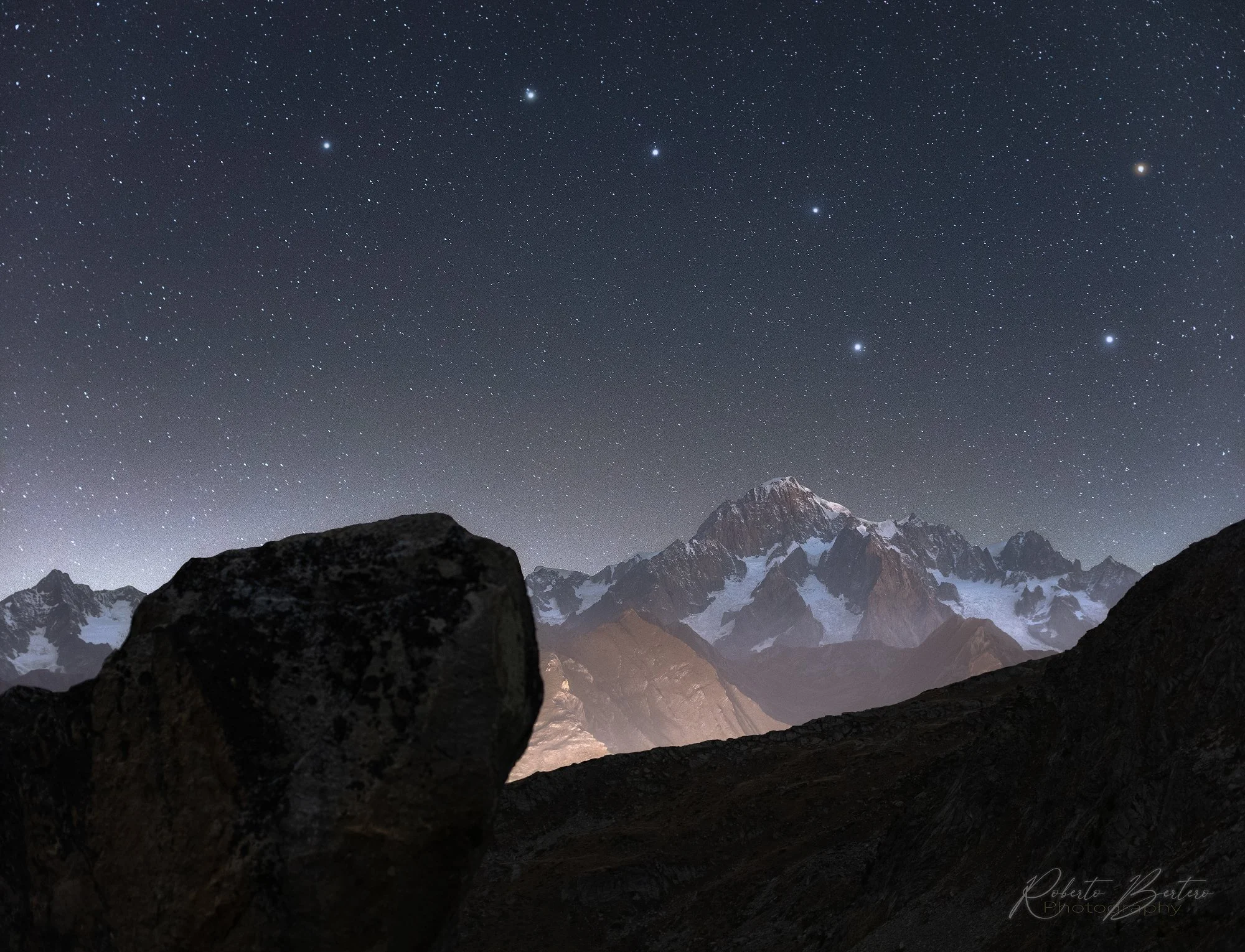 Ursa Major above Mont Blanc