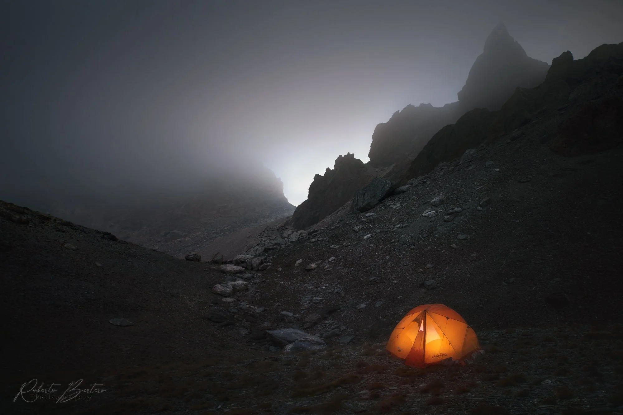 Beneath Misty Peaks