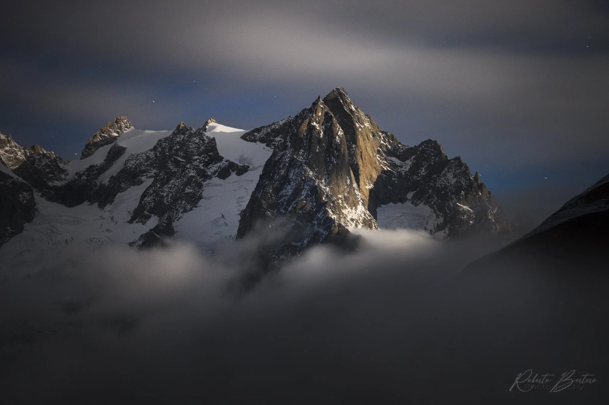 Mont Gruetta at Moonlight