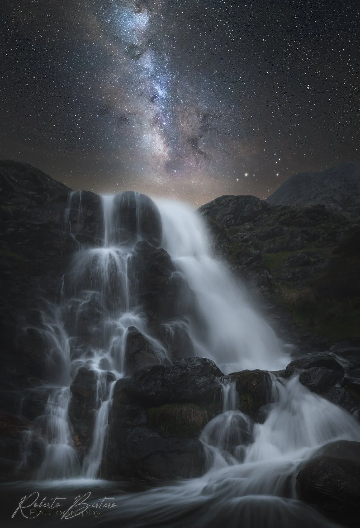 Milky Way and Waterfall