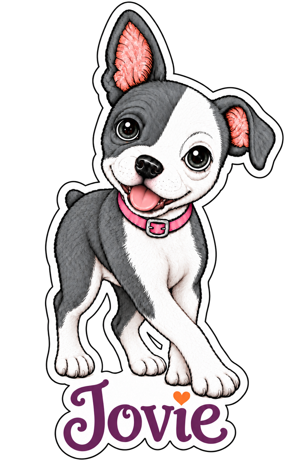 Jovie One Ear Up — Die-Cut Sticker