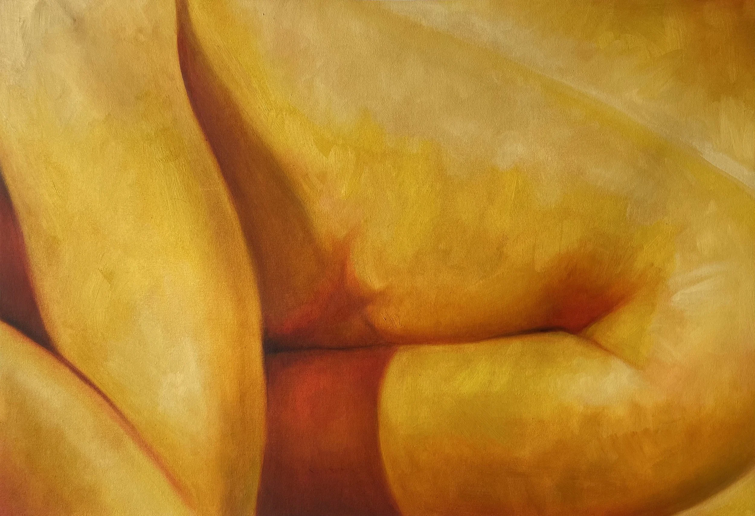 Luminous Flux, oil on unstretched canvas, 70 x 100 cm, 2023