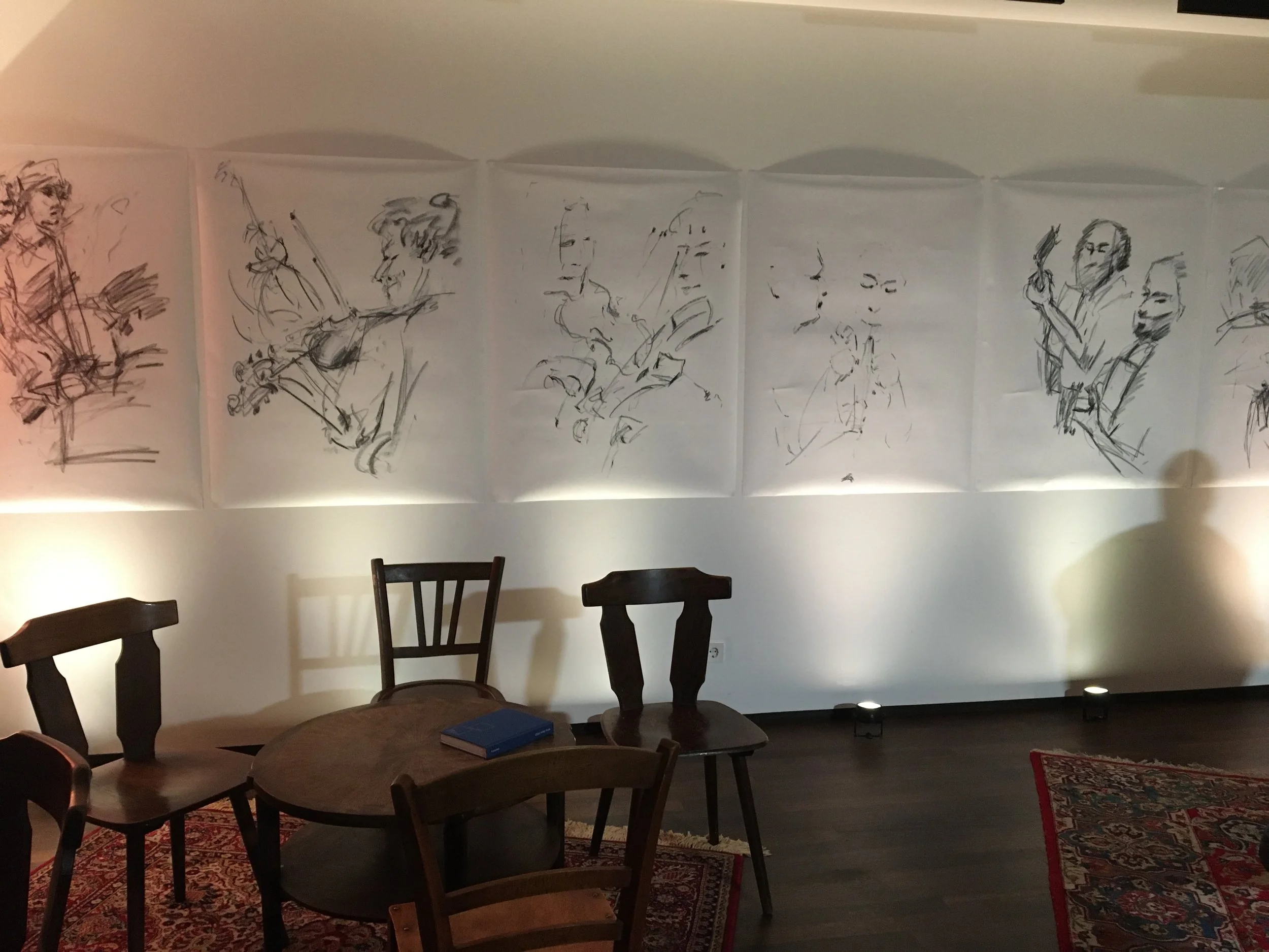 Welcome Here Kind Stranger Rainy Days Festival Luxembourg Live Music Session Celtic Drawing Charcoal