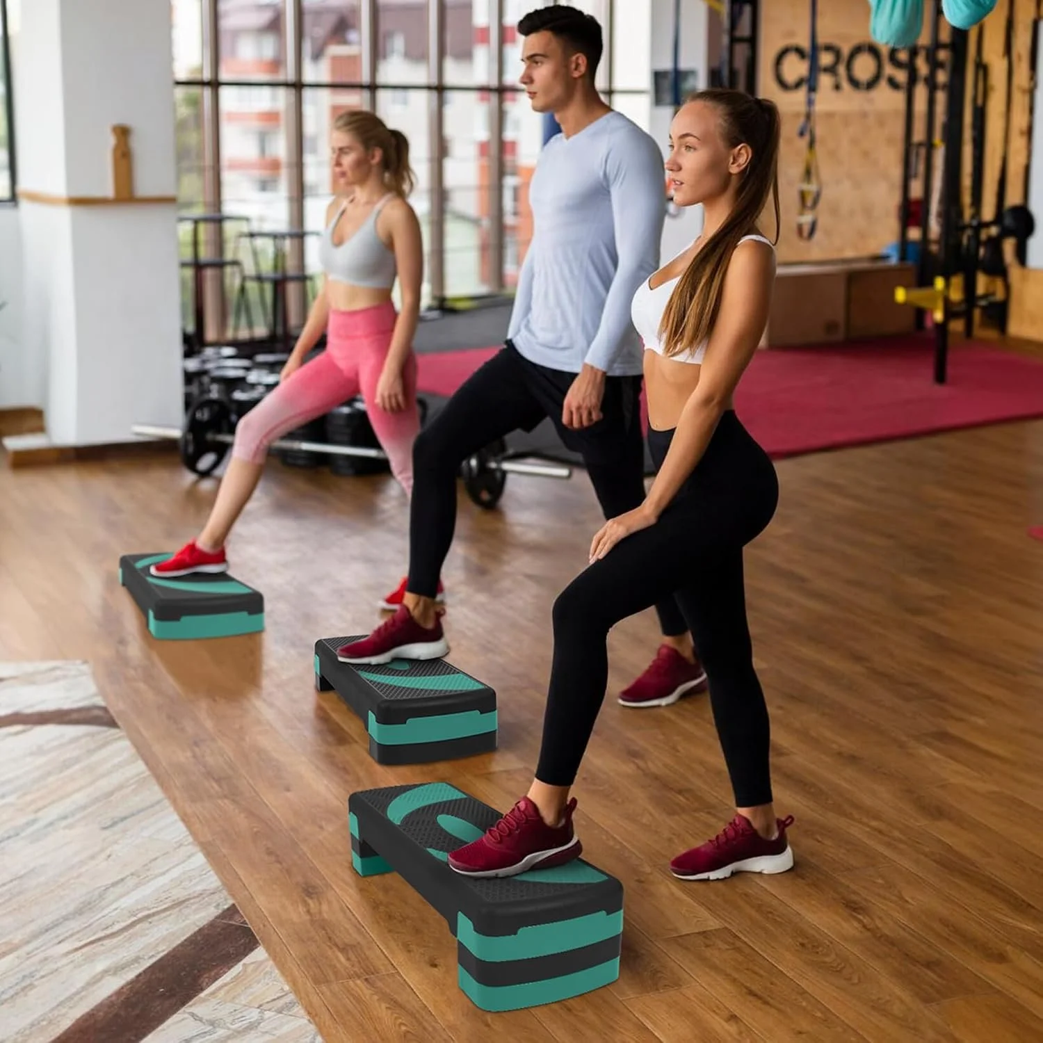 31" Step Aerobic Platform, Exercise Step with 3 levels Adjustable Height