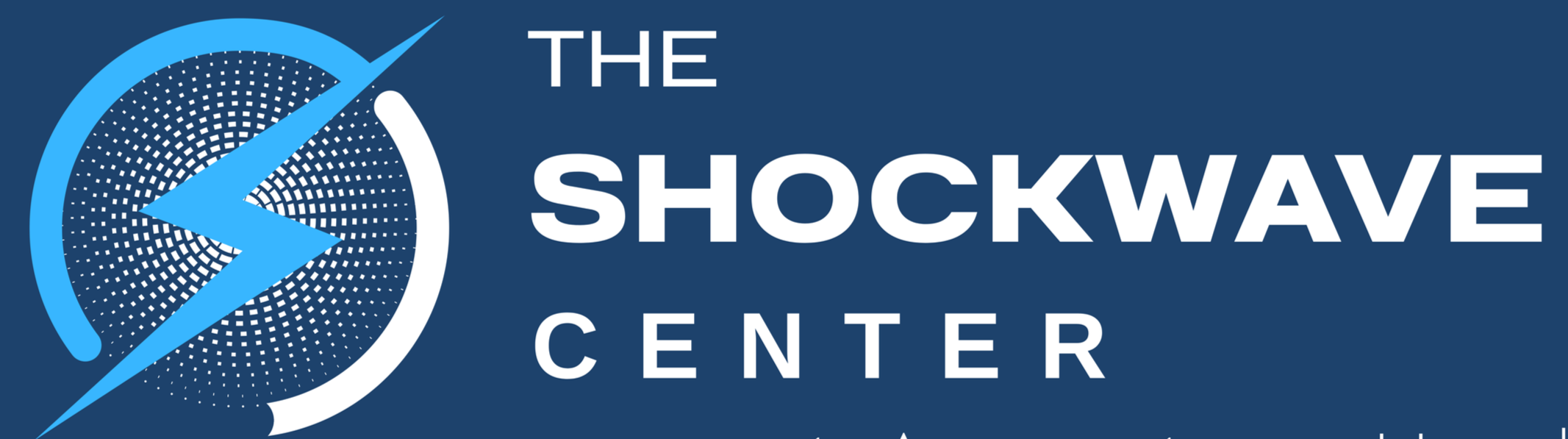 The Shockwave Center logo in LaVale, MD, specializing in shockwave therapy for plantar fasciitis, heel pain, shoulder, knee, and chronic neck or back pain.