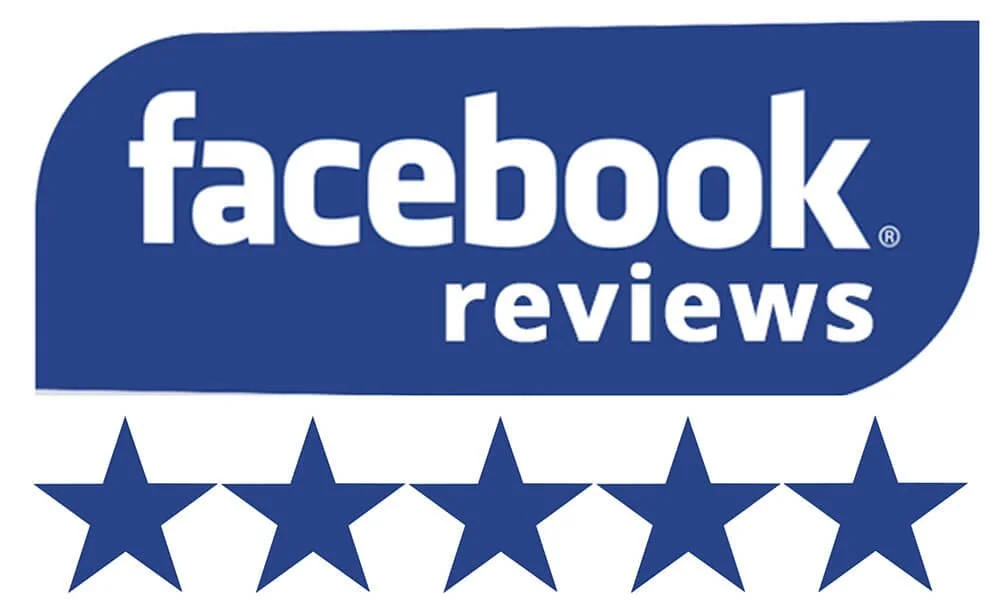 Facebook reviews logo with five stars for best chiropractor near me