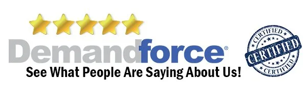 Demandforce logo with five gold stars and a blue 'Certified' stamp, and the slogan 'See what people are saying about us!' Best chiropractor near me 21502 LaVale, Frostburg 21532 and Cumberland Maryland 21502