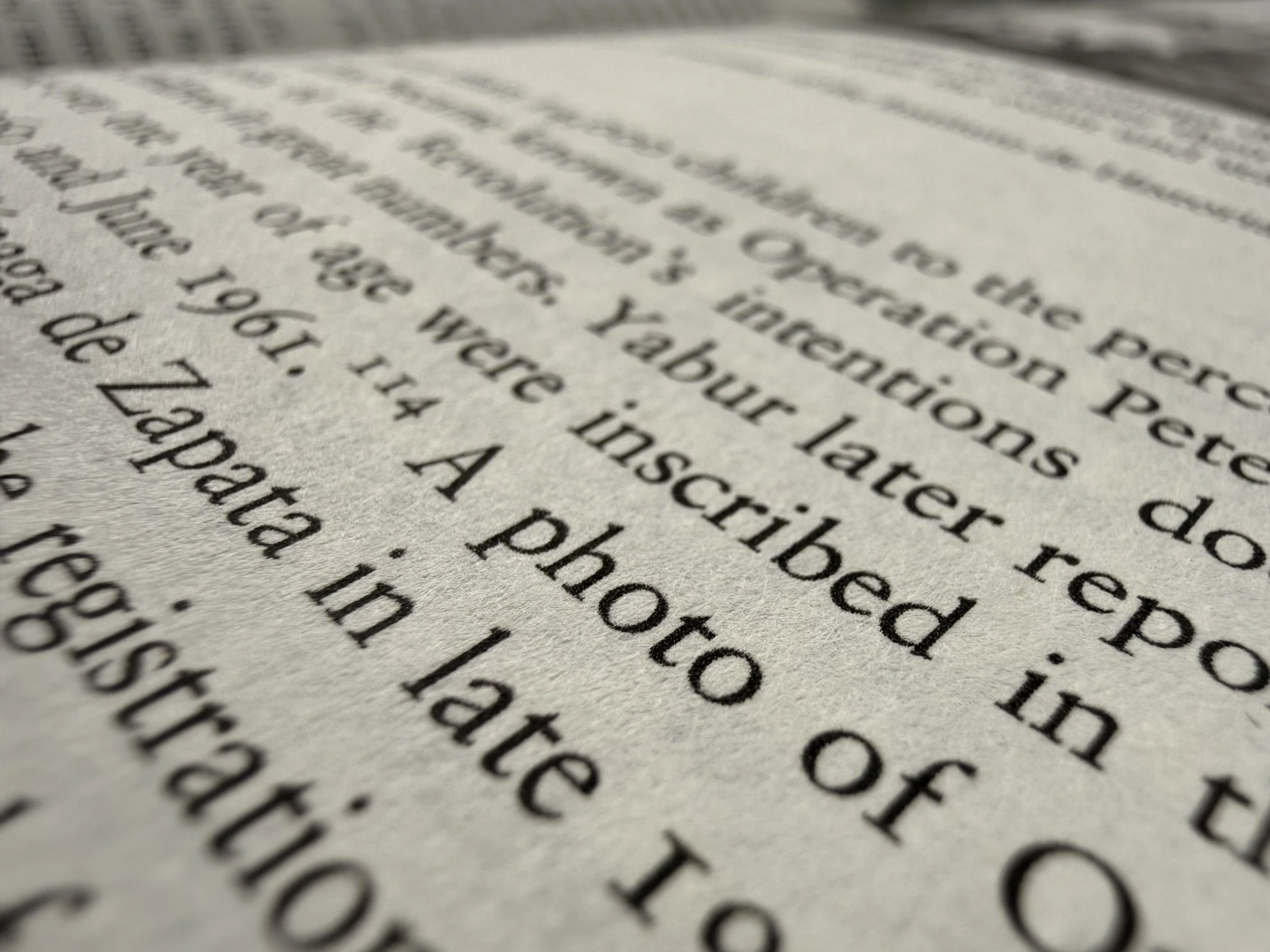 Close-up of printed text in a book