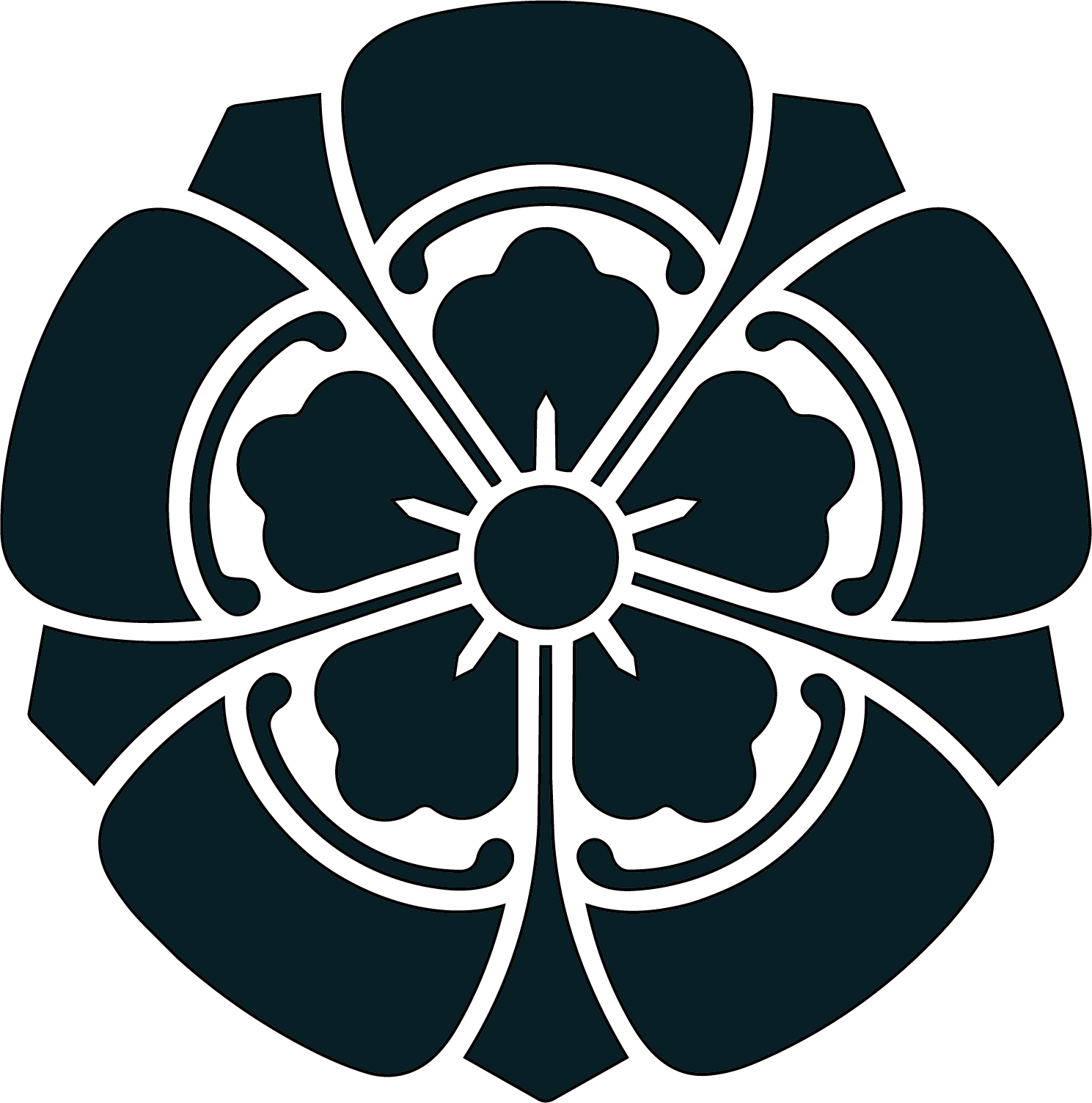 Blue lotus whose opening petals form the basis of the Athanatos design language.
