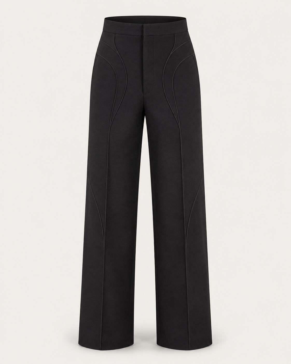 Black Athanatos Reliquary Trouser with a structured waist and curved leg seams.