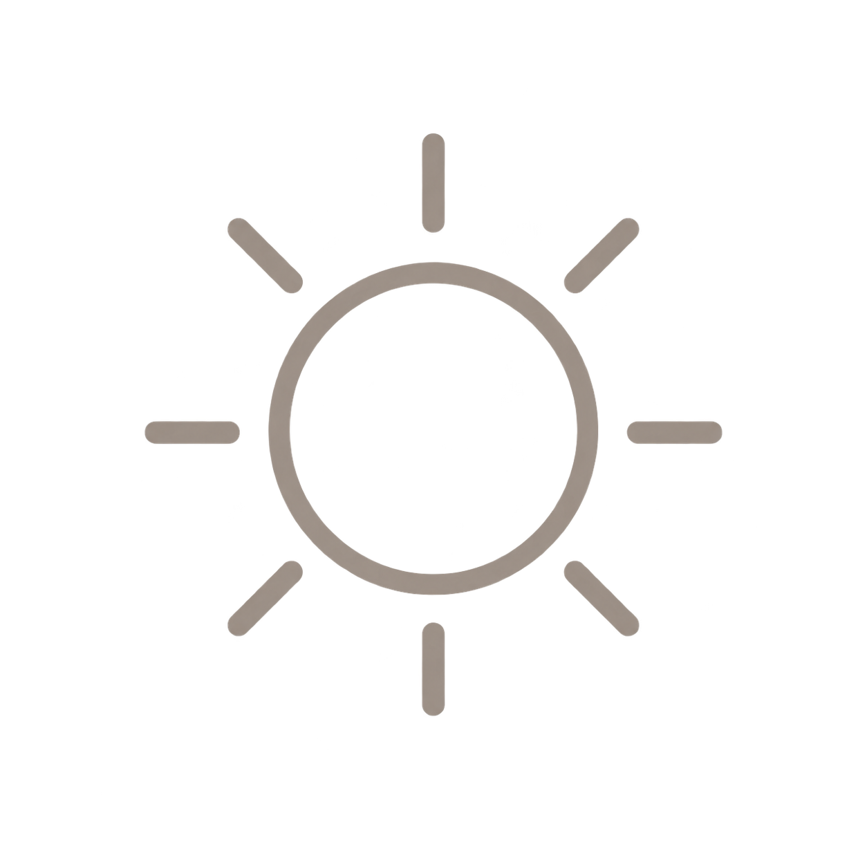 Grafik eines gelben Sonnensymbols mit schwarzen Konturen auf schwarzem Hintergrund.