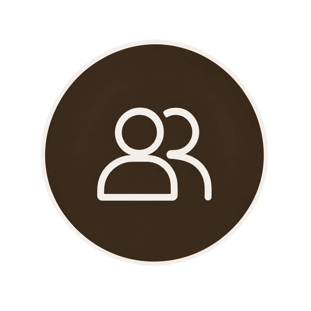 Symbol für Gruppen- oder Kontaktliste auf einem dunklen Hintergrund.