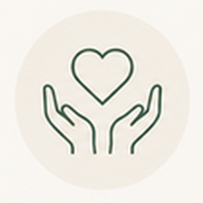 Illustration of two hands holding a heart.