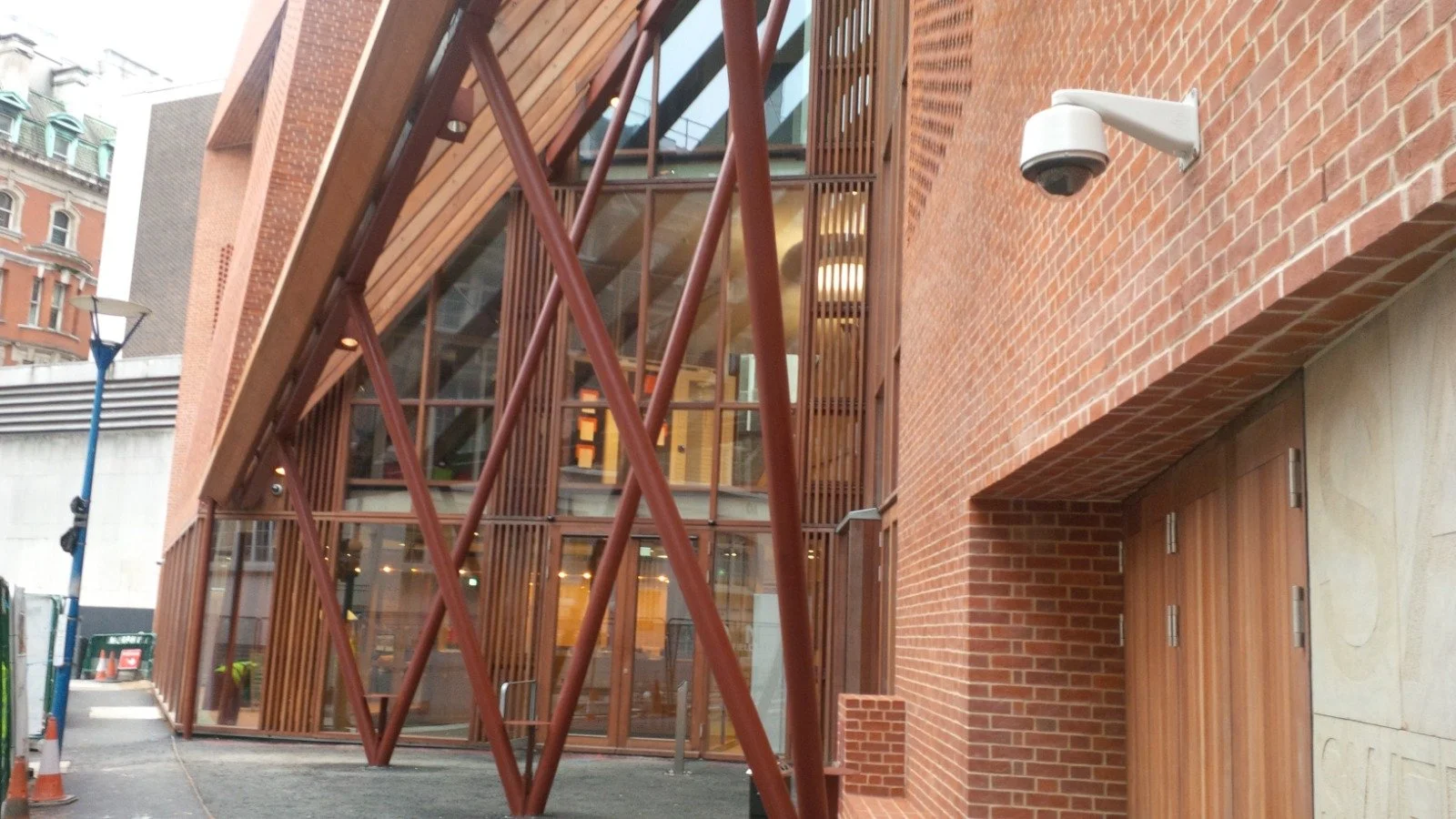 Completed Allsteel architectural steelwork integrated into a finished building façade