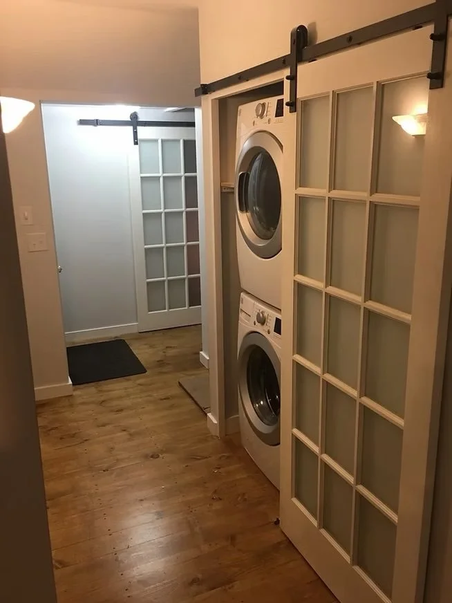Hallway with laundry