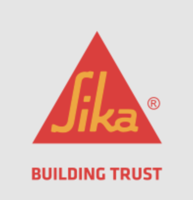 Sika logo with a red triangle and yellow text, and the slogan 'Building Trust' underneath.