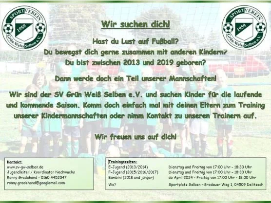 Werde Teil unserer Grün-Weißen Familie! ⚽💚