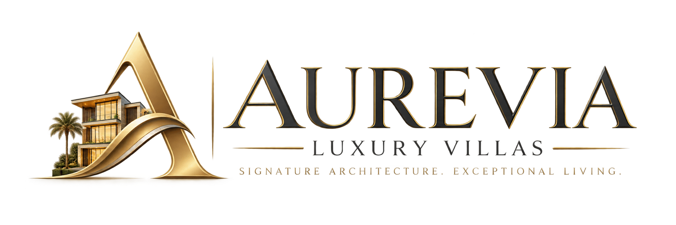 Aurevia Luxury Villas logo – bespoke architecture, luxury interiors and turnkey construction in Lucknow
