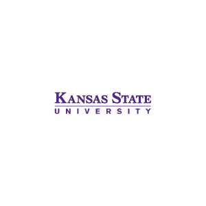 Kansas State University logo in purple on a black background