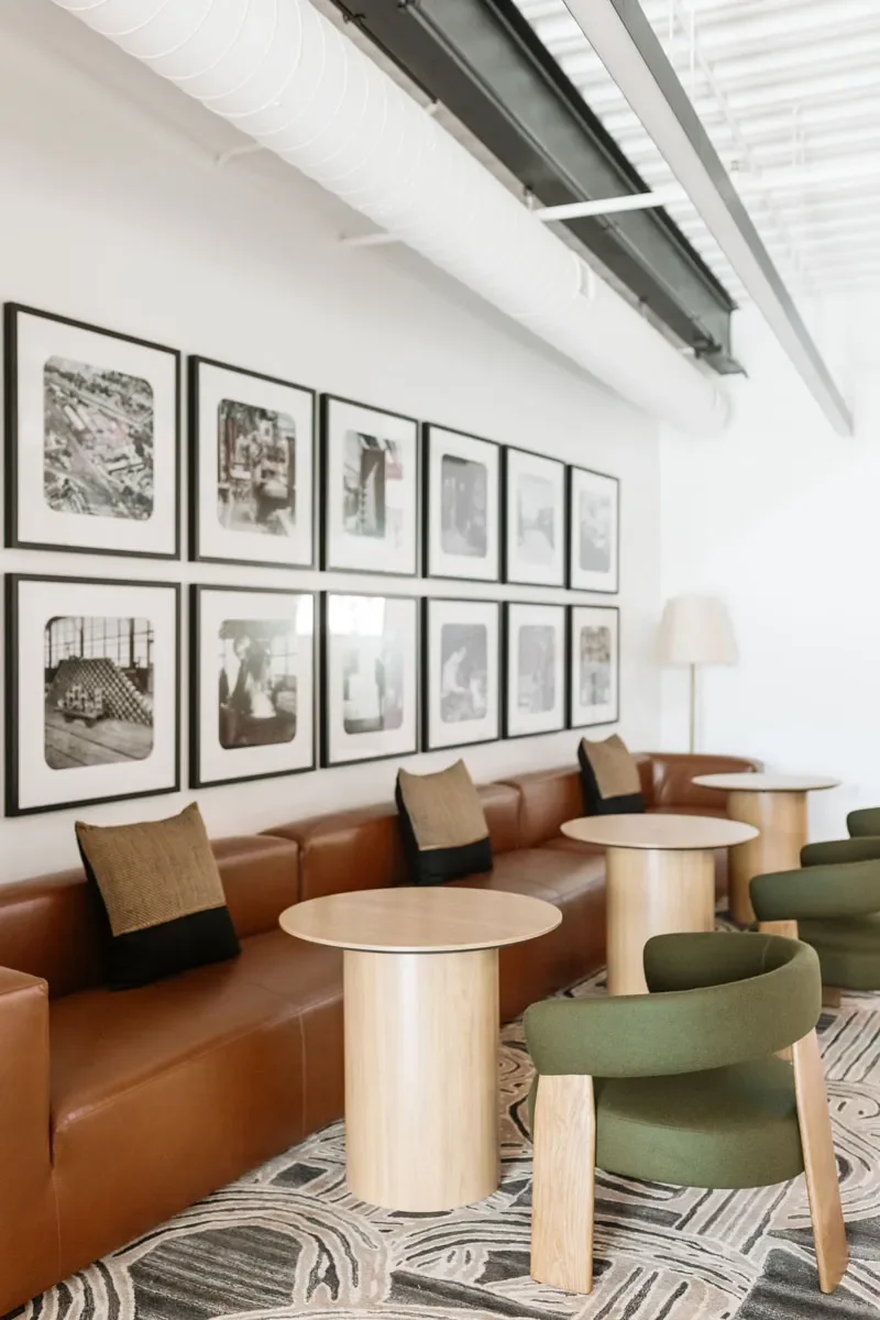 Seating area with small tables
