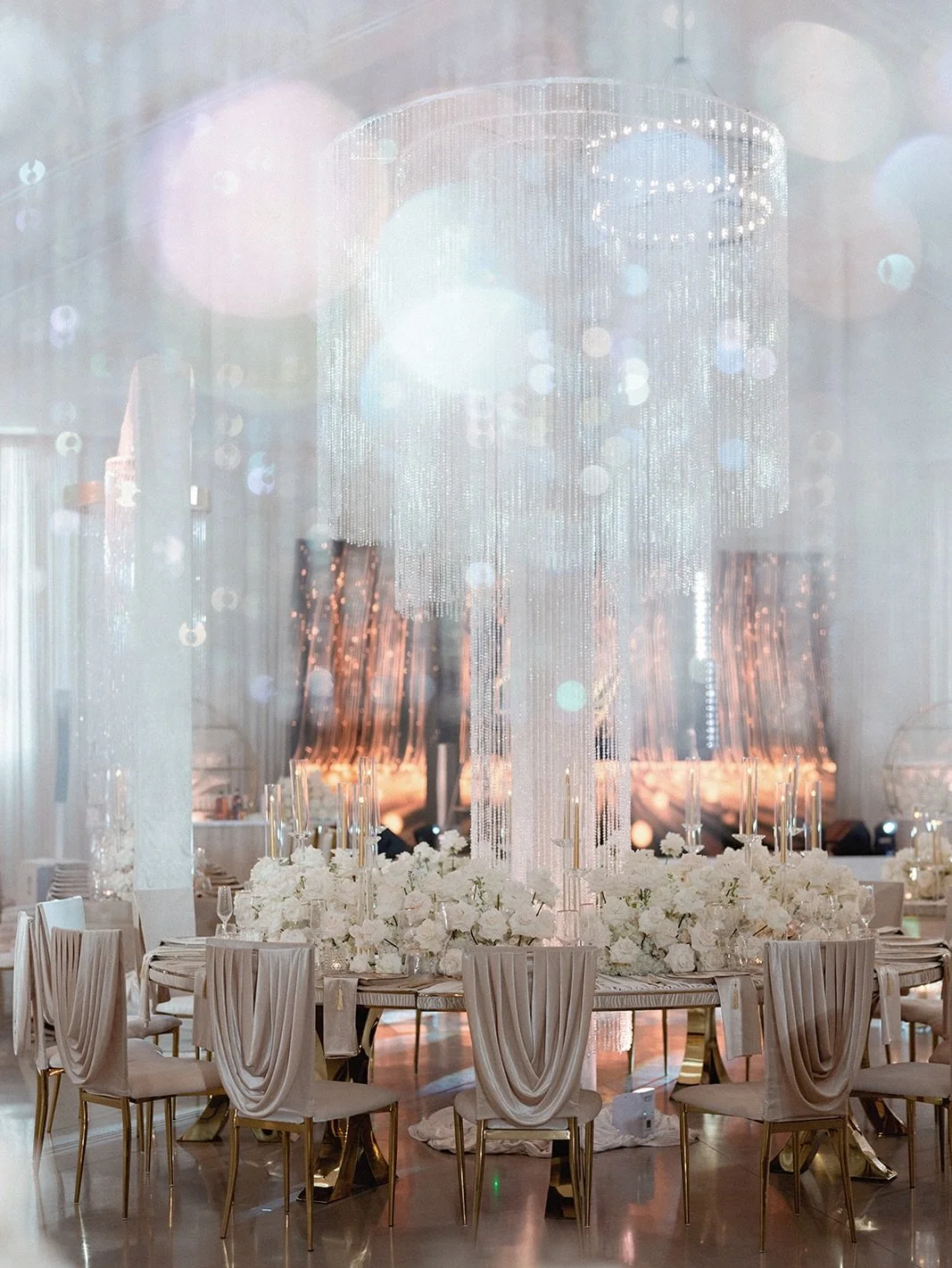 GRAND when our clients requires it! EVENTS BY CARMEN @eventsbycarmen 
Decor shots @juanzabalaph 
Venue @thewhiteorchidfl 
Lighting production and Dj @ispdj @tonythehitman 
Ld screen / sparkle effects / confetti / floor wrap / seating chart / welcome 