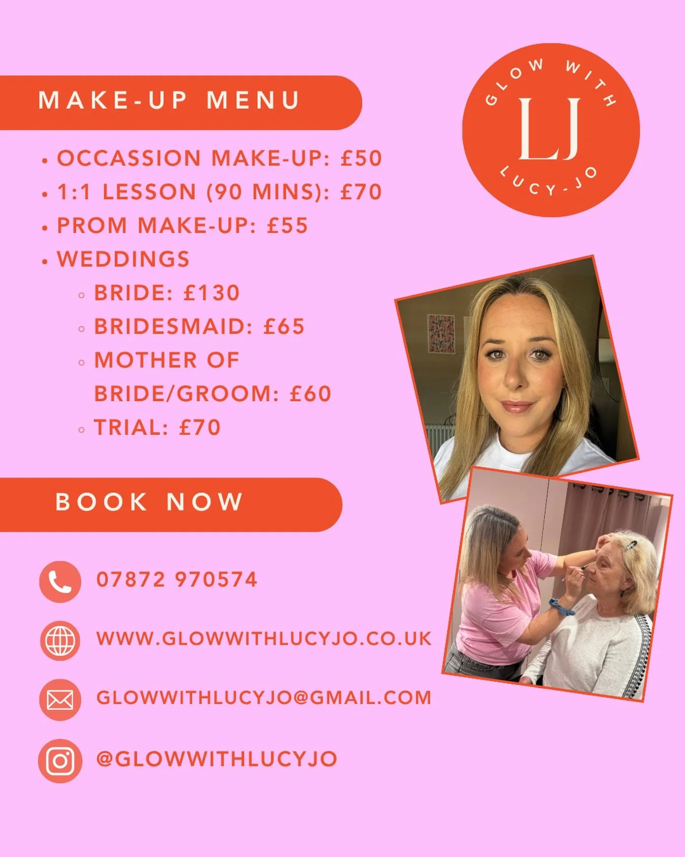 ✨ MAKEUP SERVICES ✨

Whether you&rsquo;re getting married, celebrating a special occasion, heading out for the night, or simply want to learn how to perfect your own makeup - I&rsquo;ve got you covered! 💄🤍

Here are all the services I offer, from b