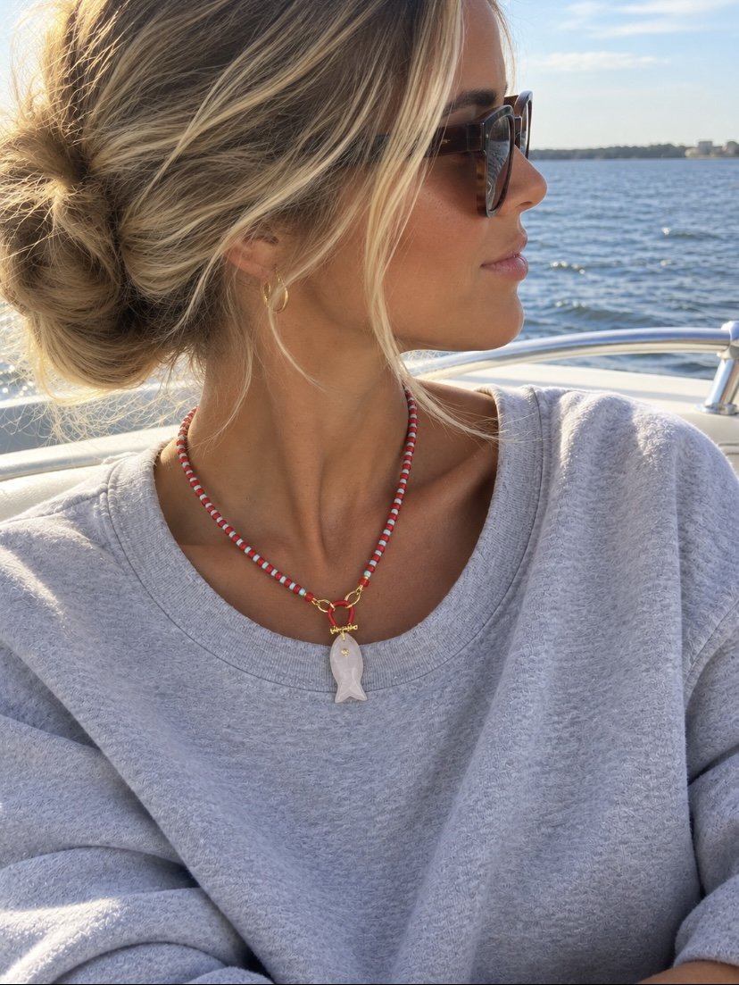 Tidal Reverie Fish Necklace 19"