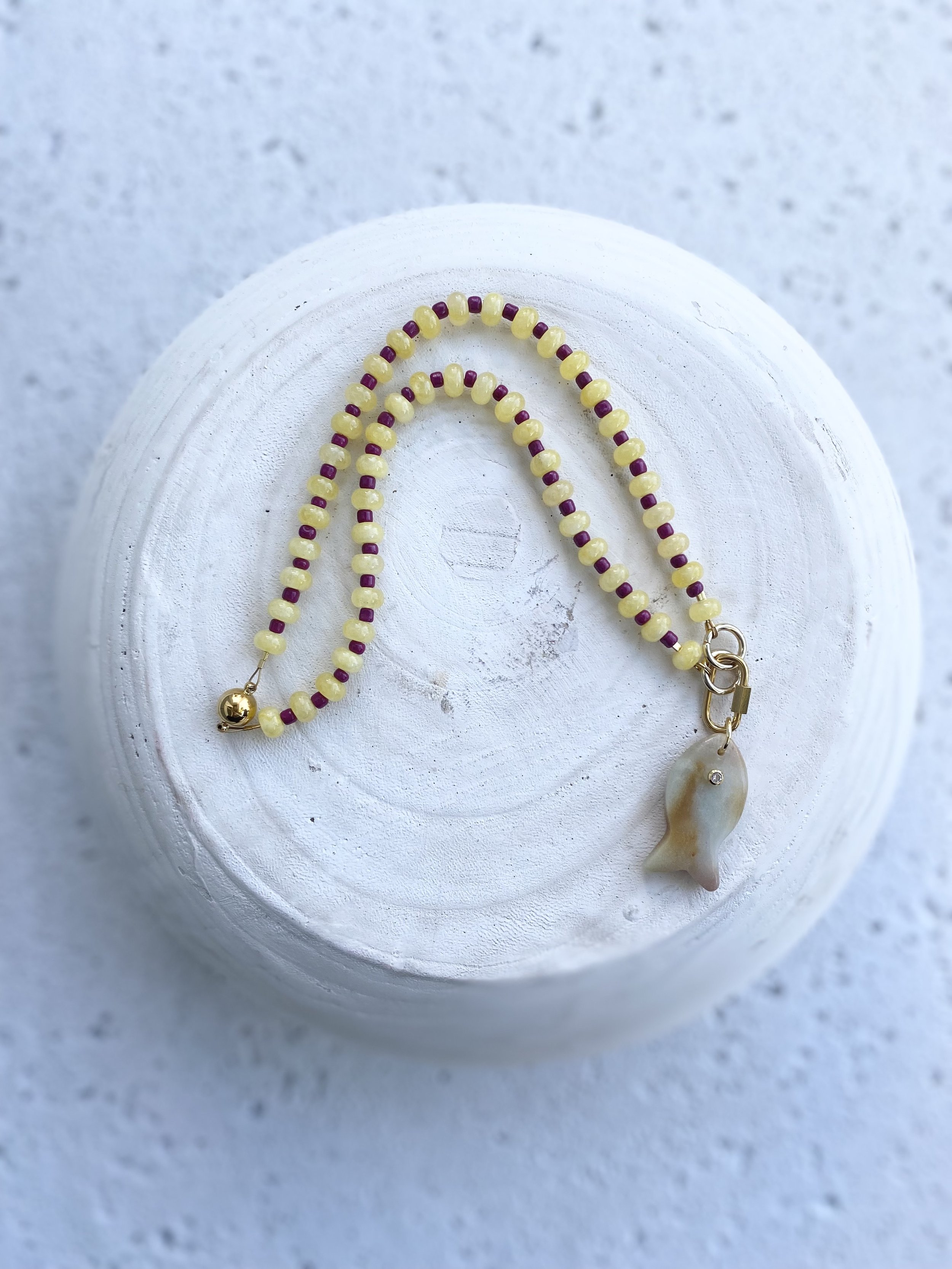 Marina Moon Fish Necklace 19"