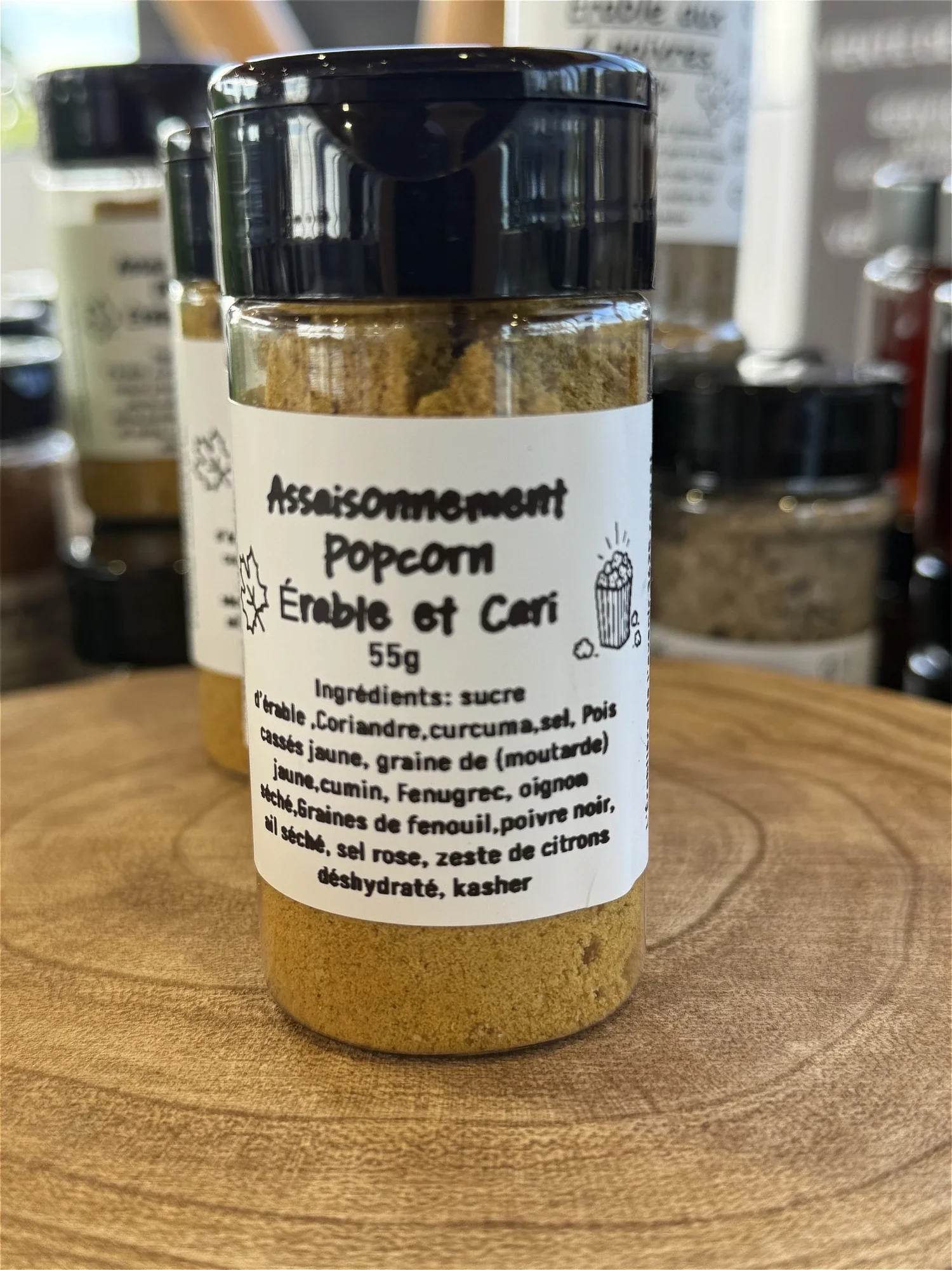 Assaisonnement popcorn à l'érable et cari