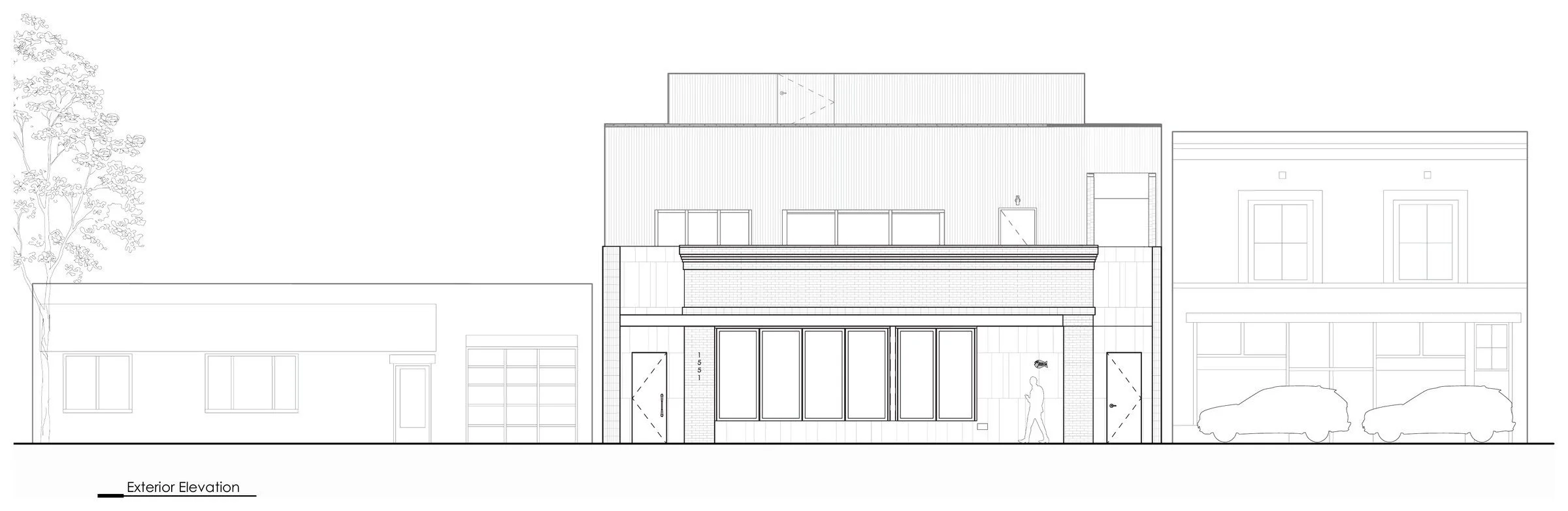 Exterior elevation on South Pearl Street.