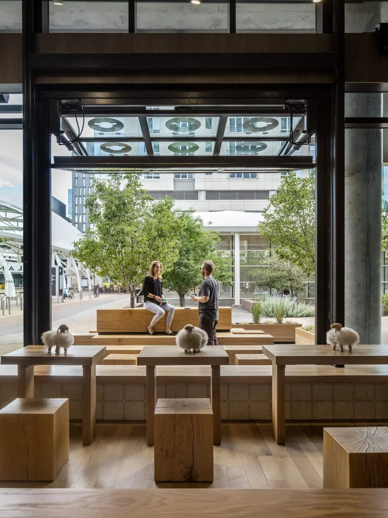 Interior and exterior furniture are the same, blurring the line between the two.