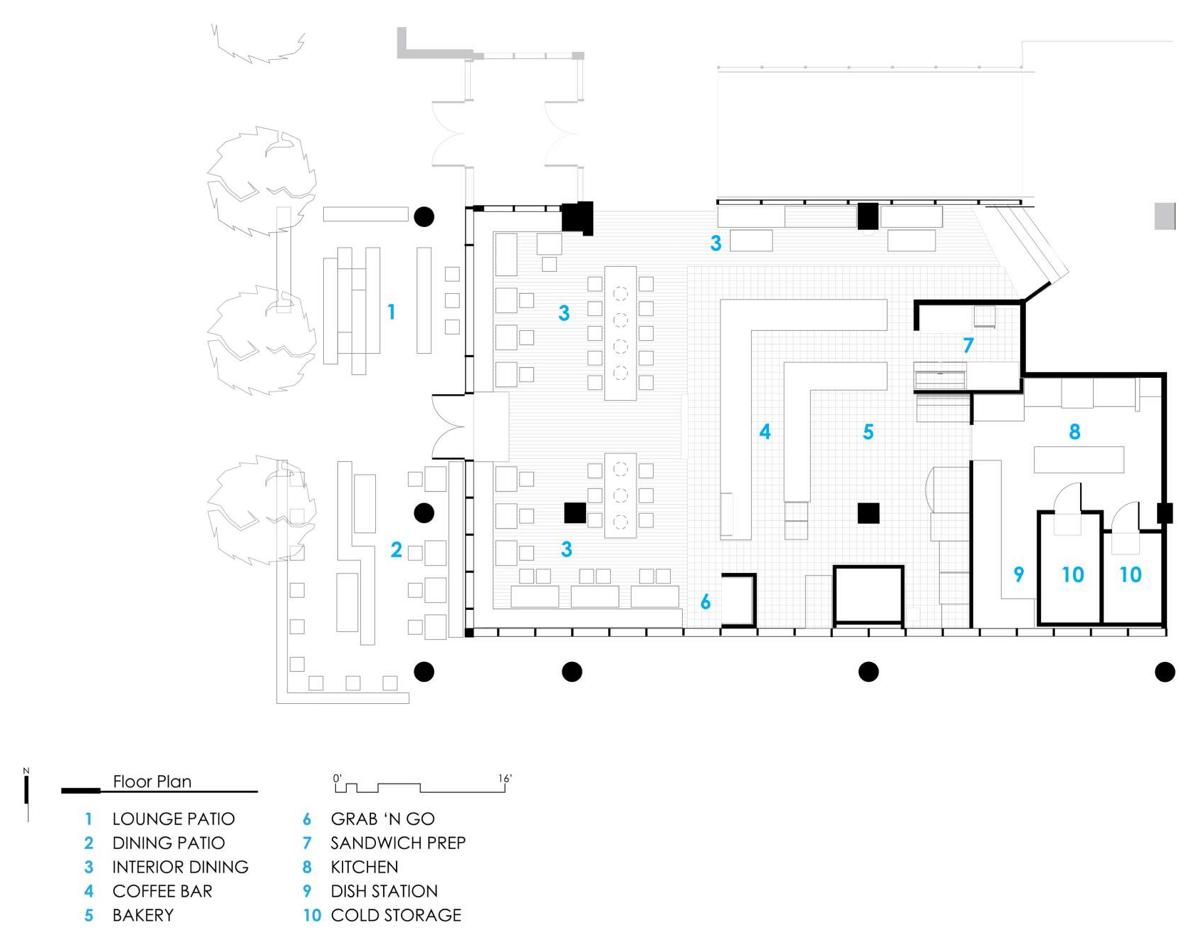 Floor plan — 2,345 SF of tenant interior finish with a 917 SF exterior patio.