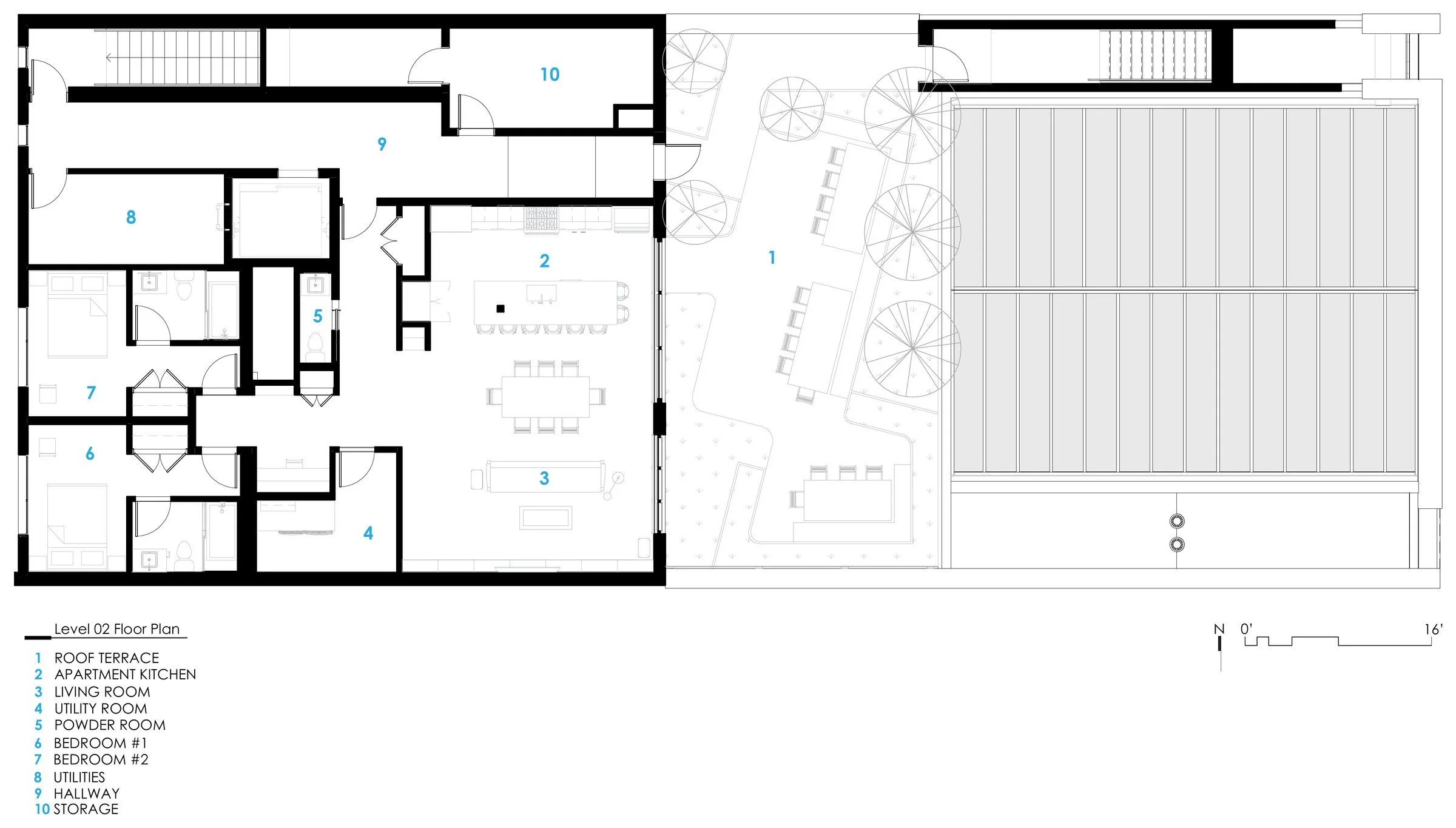 Level 02 floor plan — Margot and the private dining rooms.