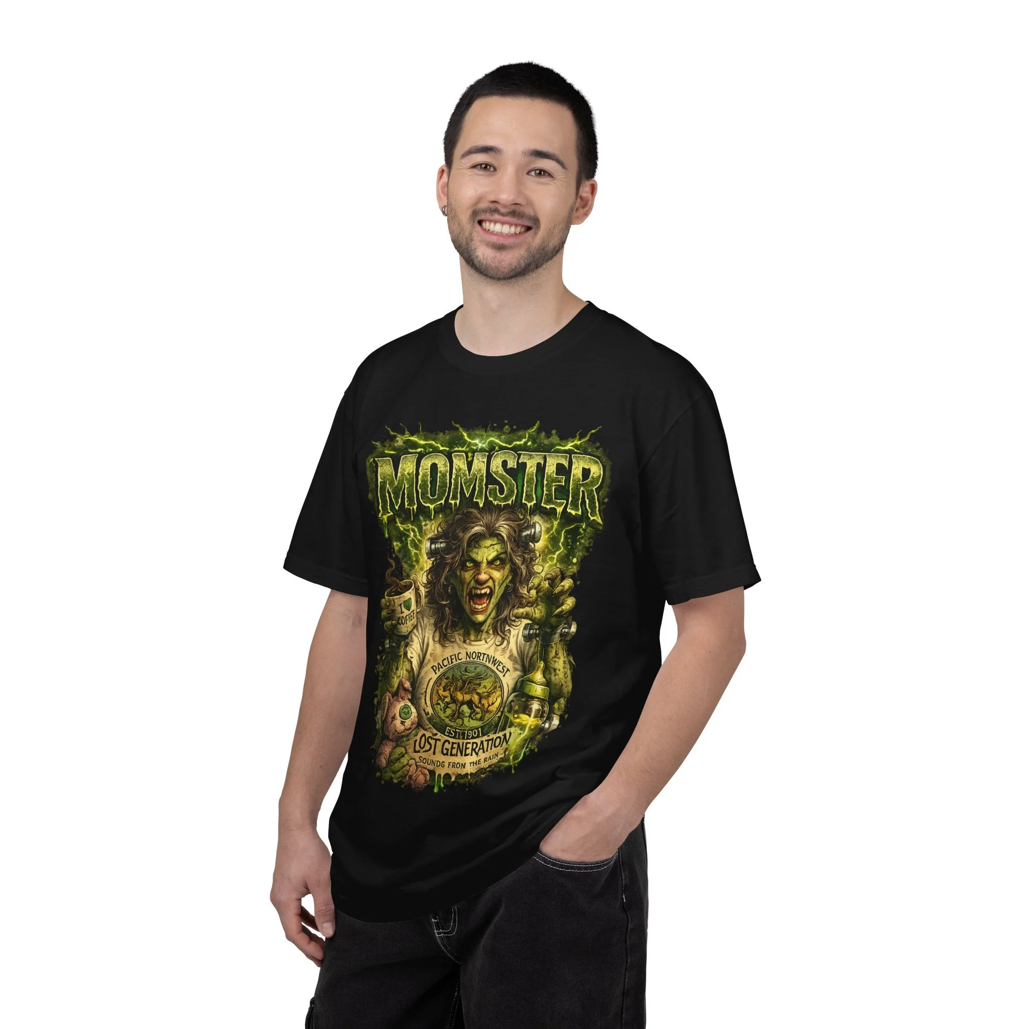Momster Graphic T-Shirt — 'Momster' Vintage Horror Mom Design