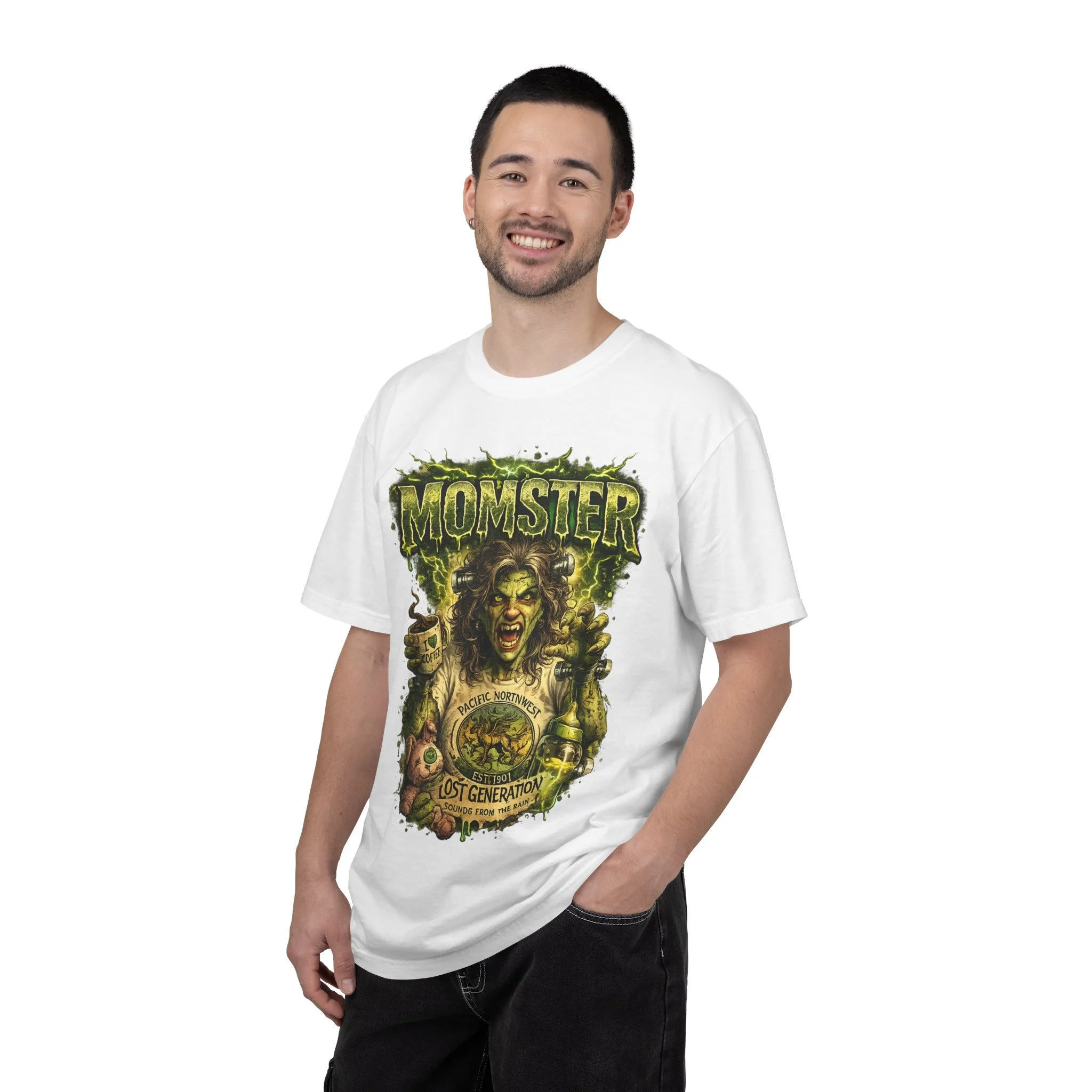 Momster Graphic T-Shirt — 'Momster' Vintage Horror Mom Design