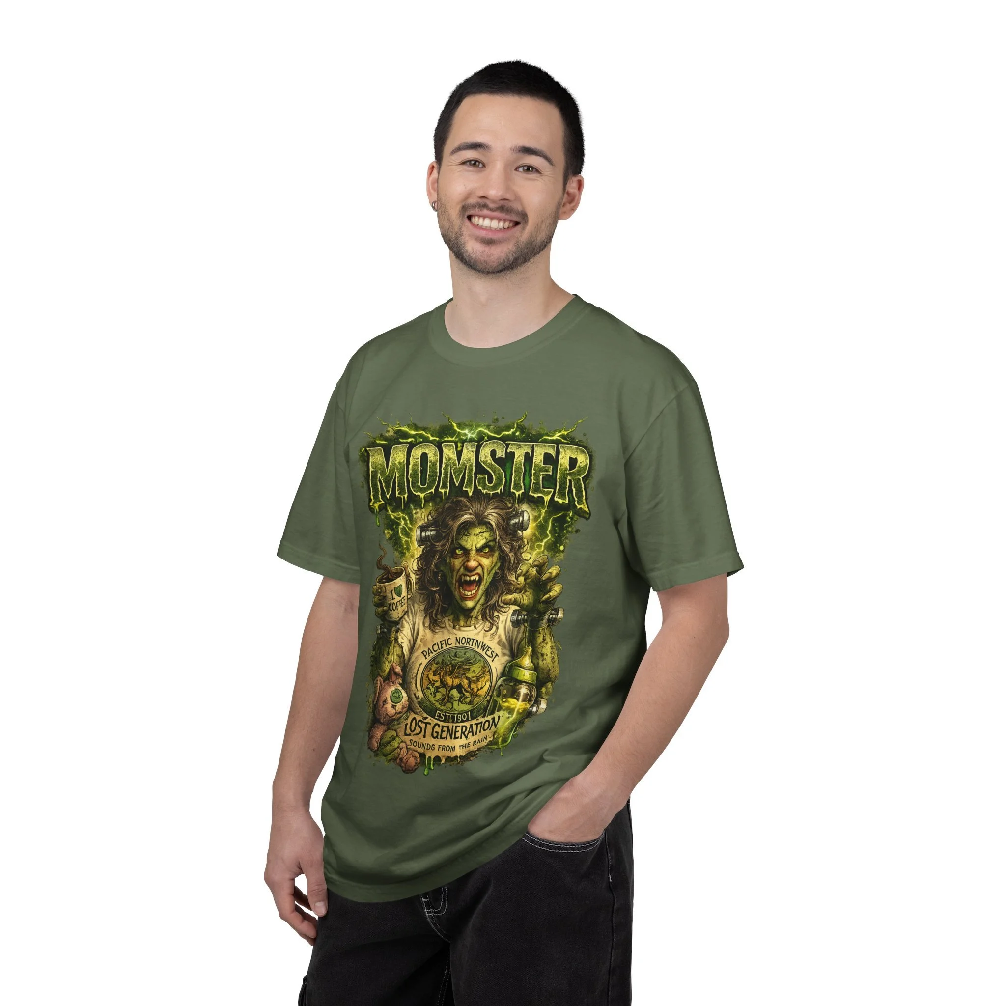 Momster Graphic T-Shirt — 'Momster' Vintage Horror Mom Design