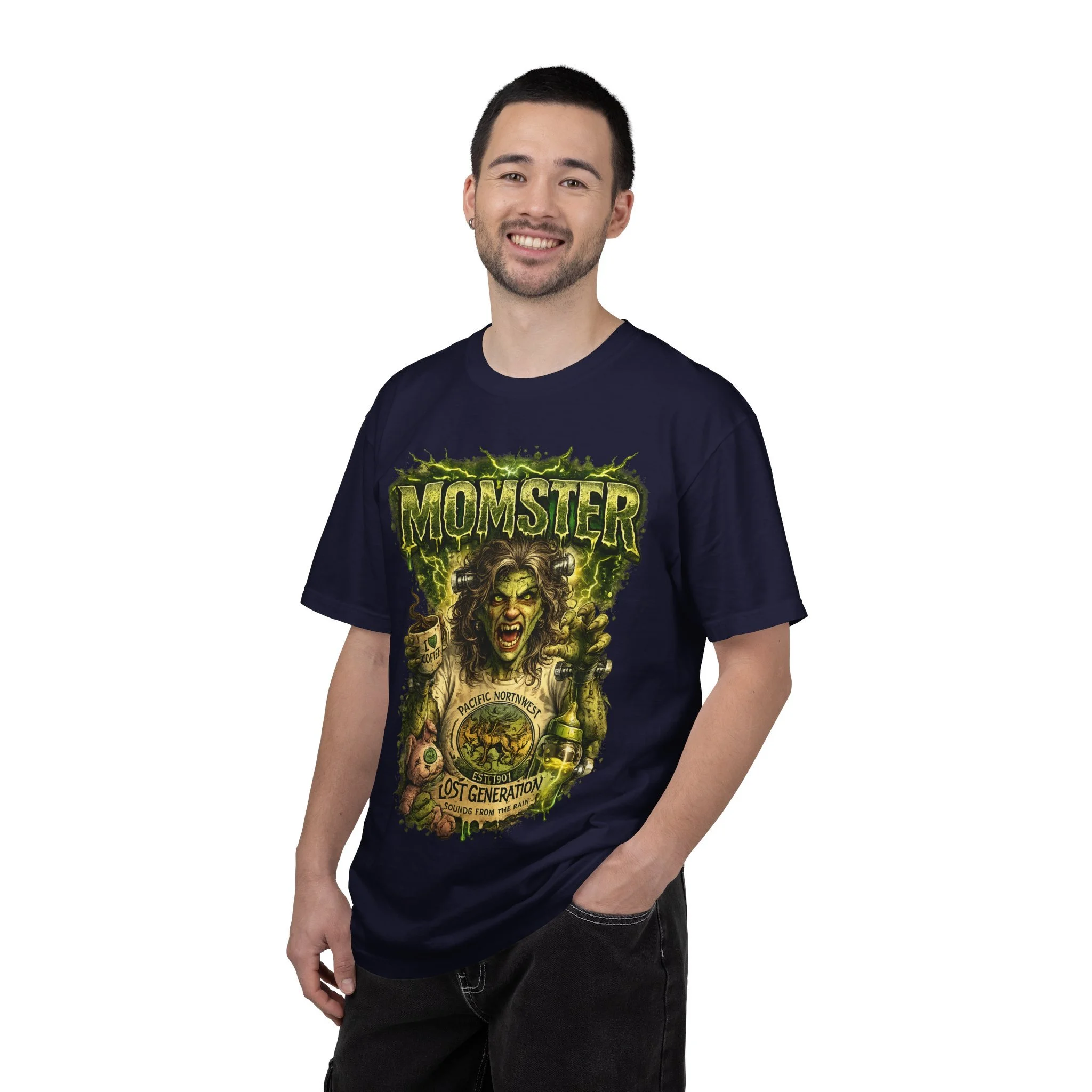 Momster Graphic T-Shirt — 'Momster' Vintage Horror Mom Design