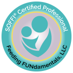 Seal with text reading 'SOFE Certified Professional,' 'Feeding Fundamentals, LLC' surrounding a logo of a person feeding a child.